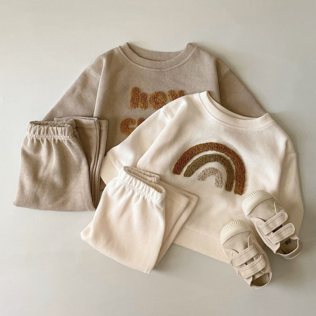 Embroidered Baby Long Sleeve 2-Piece Set